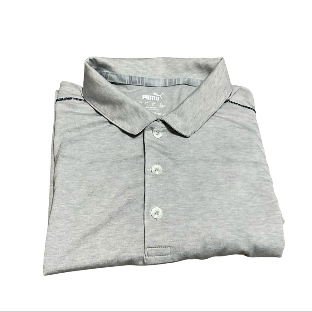 Puma Men's Gray Polo shirts short sleeves,size XL